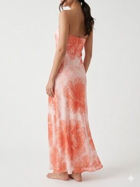 TRIXXI Strapless Watercolour Floral Maxi Dress SIZE SMALL